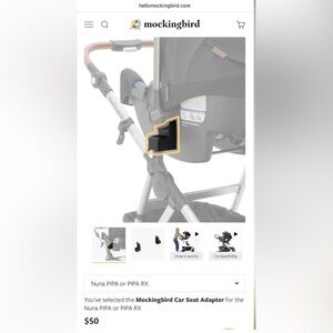 Mockingbird Car Seat Adapter for Nuna PIPA or PIPA RX